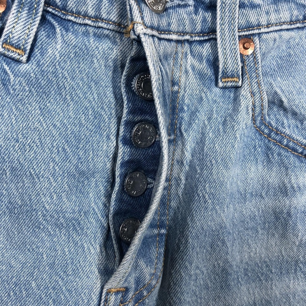 Levi's 501 Premium Jeans Womens 25x26 Light Wash High Rise Straight Big E - Picture 10 of 16